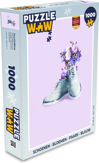 Puzzel Schoenen - Bloemen - Paars - Blauw - Legpuzzel - Puzzel 1000 stukjes volwassenen