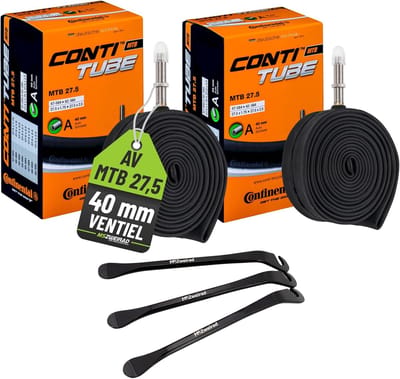 Set van 2 MTB Fietsbinnenbanden 27 inch met Bandenlichters
