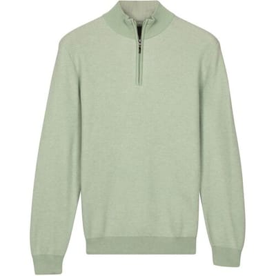 Baileys Trui Half Zip Two-Tone Jacquard Allover Plated Soft Green / male