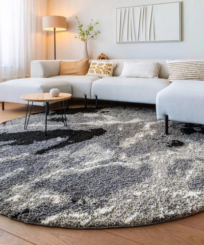 Rond vloerkleed marmer - Marble Artisan grijs 80