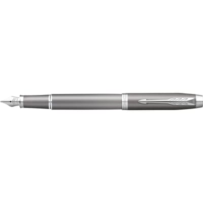 Parker IM Writing Rituals Vulpen | Grijze afwerking met kleurverloop en Verchroomd detail | Medium punt | Blauwe inkt | met Geschenkdoos