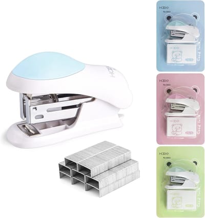 Mini Desktop Nietmachine - 2-24 vel, 400 26/6 nietjes, ingebouwde nietverwijderaar, 3 kleuren