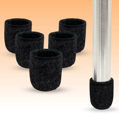 FLOOQ Premium Stoelpootdoppen Viltdoppen 16mm - Anti-Kras Vilt - Stoelpoot beschermers - Vloerbescherming - 16 Stuks – Zwart – Rond