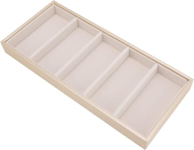 Zonnebril Organizer met 5 Compartimenten voor Dames en Heren, Opbergbak voor Brillen, Perfect voor Thuis en Bureaugebruik, Beige Kleur