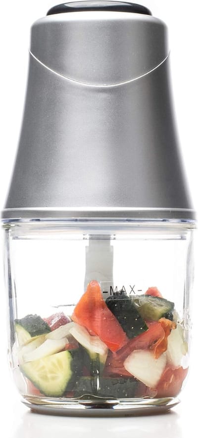 Hakmolen Elektrisch - Hakmolen Electrisch Met 600 ml Glazen Kom - Food Chopper Met 3 Titanium Messen – Keukenmachine - Groentesnijder – Mandoline – Vleessnijder