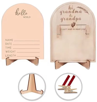 Fotolijst voor echo baby - Opa en Oma - Ouders inlichten - Hout - Cadeau
