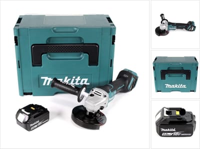 Makita DGA 517 T1J Snoerloze haakse slijper 18 V 125 mm borstelloos + 1x oplaadbare accu 5.0 Ah + Makpac - zonder lader