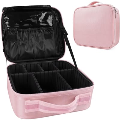 Dailygoods - Reismake-up tas organizer - Draagbare cosmetische tas - Waterdicht en slijtvast - Roze - Voor make-up en accessoires - Geschikt voor vrou...