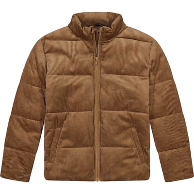 Urban Classics - Boxy Corduroy Puffer winterjas - S - Bruin