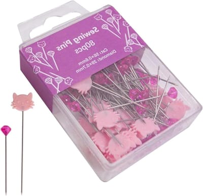Rechte spelden - Handwerk naalden - Stof bevestigen - Schattige kopjes - 80 stuks - Roze