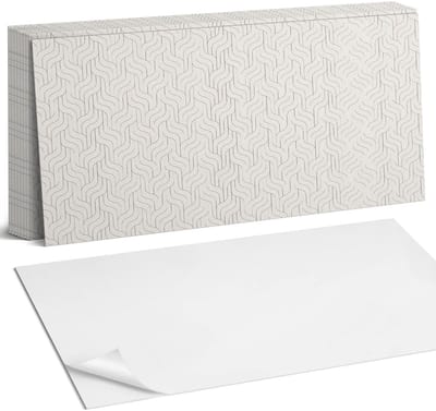 Coloray Plaktegels - Golven in een geometrische opstelling Zelfklevende Wandtegels - 40 cm x 20 cm - Romig Plaktegels - 10 stuks - Rechthoek PVC Tegels - Plaktegels Badkamer - Vloertegels Zelfklevend - Vinyl Tegels Zelfklevend - Portugese Tegels
