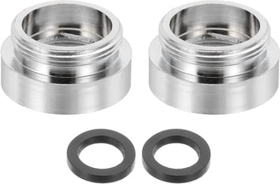 2 stuks kraanbeluchteradapter, vrouwelijk M24 naar mannelijk M22 met afdichting, lengte 13 mm