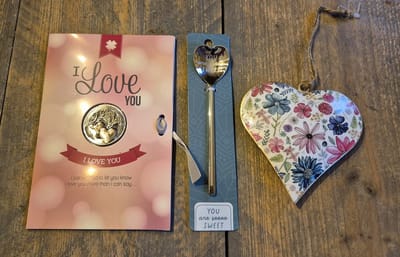 I love you cadeau/ brievenbus cadeau/hart/lepel/luxe kaart/blossomnextlevel