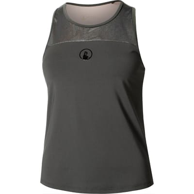Quiet Please Sparkle Racerback Tanktop Dames-Antraciet
