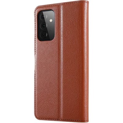 ShieldCase Hoesje geschikt voor Samsung Galaxy A71 bookcase - Lederen Walletcase met pasjeshouder - Opvouwbaar - geschikt voor meerdere pasjes - bruin