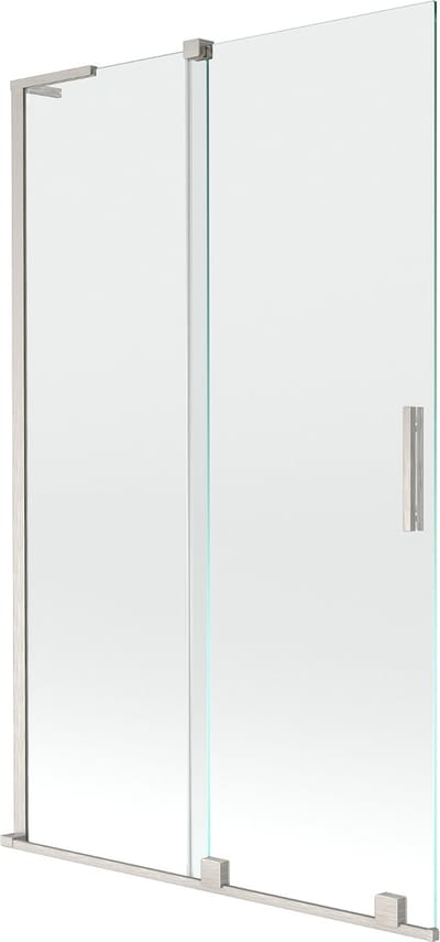 Mexen Velar L tweepanelige schuifbare douchewand 110 x 150 , transparant, geborsteld nikkel - 896-110-003-01-97