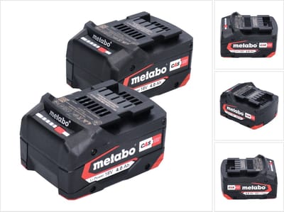 Metabo accuset 2x Li-Power accupack 18 V 4,0 Ah CAS Li-Ion ( 2x 625027000 ) met laadindicator