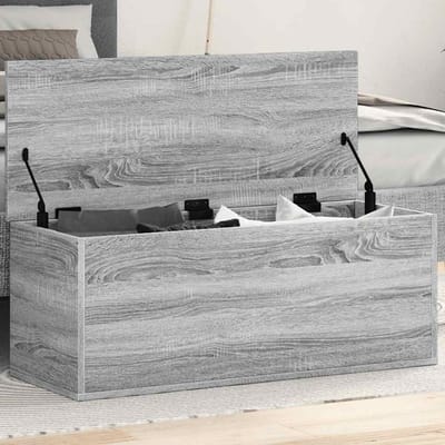 vidaXL - Opbergbox - 90x35x35 - cm - bewerkt - hout - grijs - sonoma - eikenkleurig