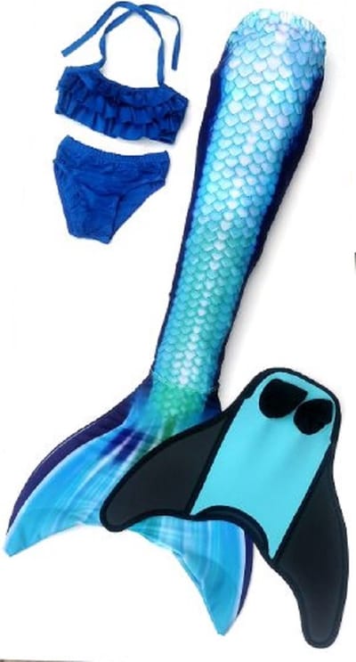 Zeemeermin staart set| Mermaid staart, Bikiniset en Monovin | Blue Marlin| Maat 110 | Staartpuntbescherming!