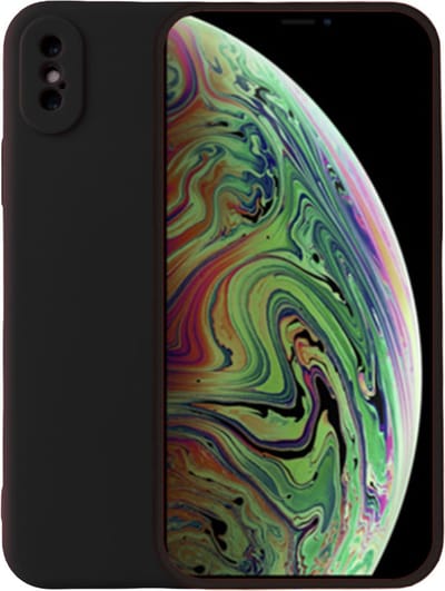 Smartphonica Telefoonhoesje Geschikt voor iPhone Xs Max siliconen hoesje - Backcover Siliconen Case - Zwart geschikt voor iPhone Xs Max