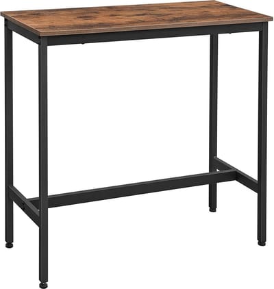 Nancy's Houten Bartafel - Vintage Keukentafel – Keuken Bartafels - Hoog Bureau - Industrieel - Hout & Metaal - 100 x 40 x 90 cm
