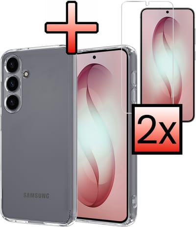 Hoesje - Met 2x Screenprotector - Geschikt voor Samsung Galaxy S26 - Sterk & Shockproof - Back Cover - Siliconen Case - Telefoon Hoes - Transparant