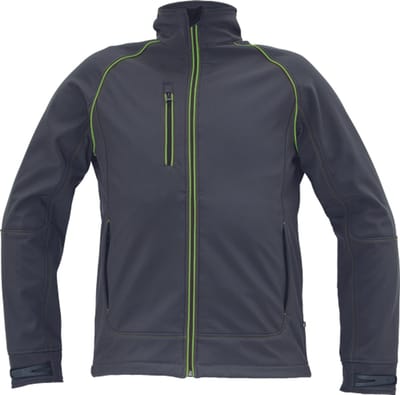 Cerva GREENDALE softshell jas 03010594 - Antraciet/Limoen Groen - S