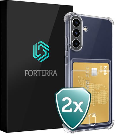 Hoesje 2 Stuks - Geschikt voor Samsung Galaxy A37 - Met Pashouder en Kaarthouder - Telefoon Hoes Shockproof - Back Cover - Siliconen Case - Shock Proof - Pasjes Houder - Transparant