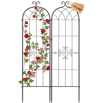 VEVOR Klimrek, 180x52,5 cm, 2-pack, Metalen klimrek met poedercoating en vergrendelingsmechanisme, klimsteun, tuinrek, plantensteun voor bloemen, groenten en rozen
