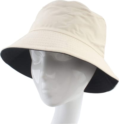 Bucket Hat - Effen 100% Katoen - UV Bescherming - Vissershoed - Unisex - Tweekanten Gebruik - Beige