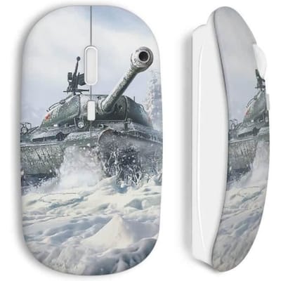 Souris sans Fil - MANIACASE - World of tanks 6 - Couleur Blanc - Clé USB wifi incluse - Compatible Mac et PC