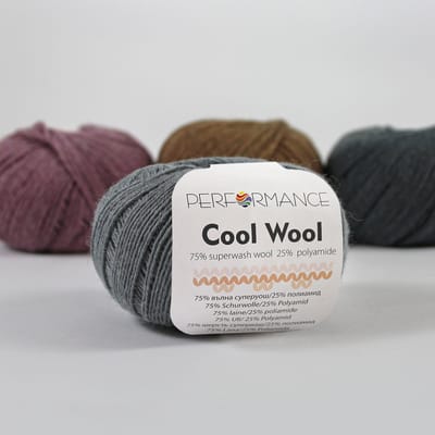 Cool Wool - midden grijs (235) - wol en polyamide haakgaren - breigaren - 5 bollen van 50 gram - pendikte 2 - 3 mm.