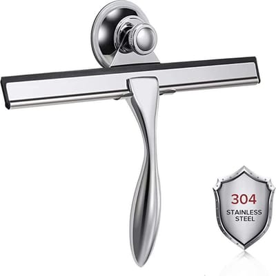 VDN Stainless Douchewisser -  Douchetrekker - Ramentrekker - Badkamer accessoires - RVS - met zuignap