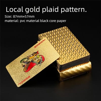 Goudfolie Poker PVC Speelkaarten Waterdicht Scheurbestendig Verdikt Coole Gouden Pokerkaarten Plastic Magische Kaarten Verzamelobjecten
