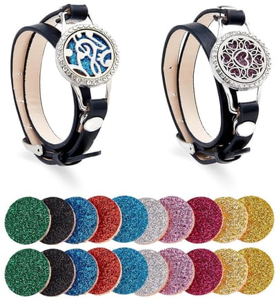 Dailygoods- Parfum Diffuser Armband - 2 Stijlen - Etherische Oliën - Aromatherapie - Kunstleer - Verstelbaar Design - 20 Navulpads