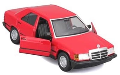 Mercedes 190E (1987) Modelauto Schaal 1:24 - Blauwe Collectible met Beweegbare Deuren