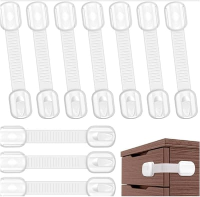 Ladezekeringen Kinderen - Veiligheidssloten - Huis Beveiligen - Installatie Zonder Boren - 10 Stuks - Wit