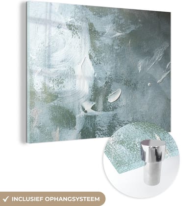MuchoWow® Glasschilderij 120x90 cm - Schilderij acrylglas - Acrylverf - Structuren - Abstract - Foto op glas - Schilderijen