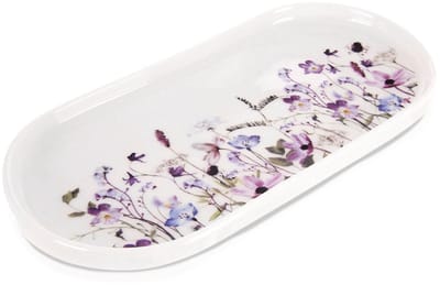 Serveerbord Porselein Bloemen LOUKA 25x12 cm - Dienblad - Bord - Plateau