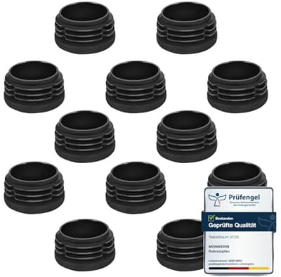 Stoelvoetstopper 12 stuks - Ronde buisstop voor metalen buizen, stoelen, banken, tafels en planken - 25 x 25 mm