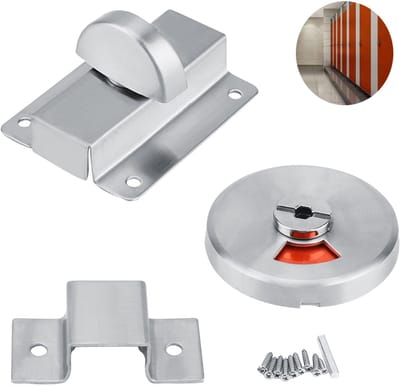 Dailygoods- Deurslot Roestvrij staal - Toilet Deurslot - Privacy Bolt - Indicator Leeg/Bezet - Schroefmontage - Voor Restroom - Toilet Slot