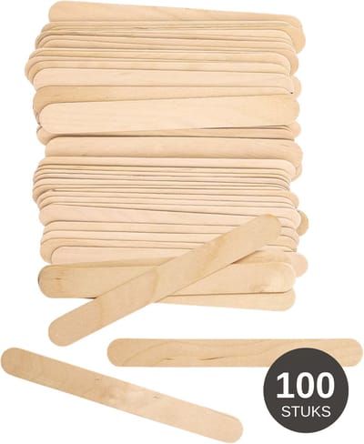 YUBBI Harsspatels voor Lichaam- Waxstokjes - Lichaam Harsen - Bodywax - Wegwerpstokjes - Geschikt voor zachte en harde wax - 100 Stuks