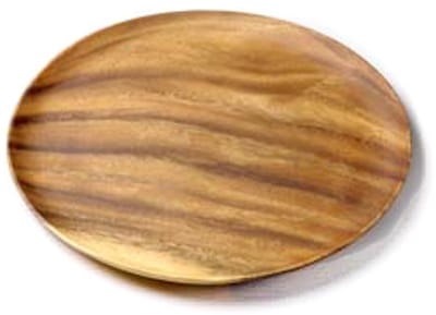 set van 2 - bord acaciahout - rond 33 cm - Kinta