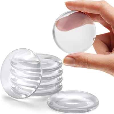 Pack of 12 Rubber Door Handles - Door Protection - Transparent Door Stopper - Chair Wall Protectors - Rubber Feet for Bathroom Glass Surfaces Walls