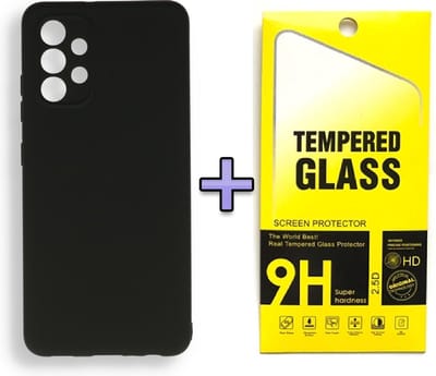 HB Hoesje Geschikt voor Samsung Galaxy A32 4G - Zwart + Tempered Glazen Screenprotector - Siliconen Back Cover