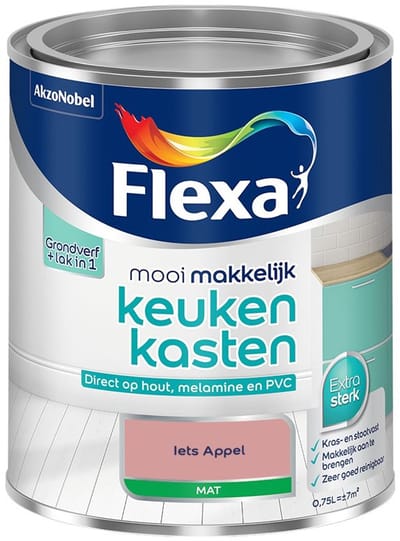 Flexa - Mooi Makkelijk Keukenkasten Mat - Iets Appel - Mengverf - 750 Ml