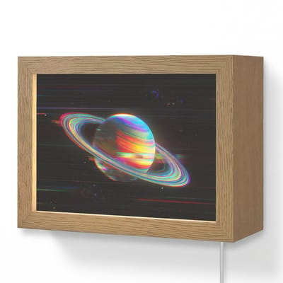 Wandlamp 20x15 cm - Oplaadbaar - Planeet - Cirkel - Kleurrijk - Wandlampen binnen woonkamer - Slaapkamer lamp met kabel - Decoratieve nachtlamp - Vloerlamp snoer