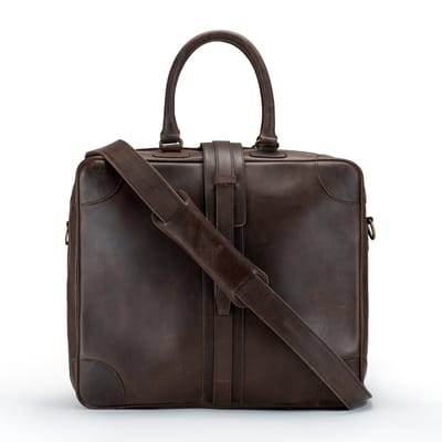 DE LAMASSU® (Cassian) weekender tas van rundleer– business reistas met 180° opening & schouderriem