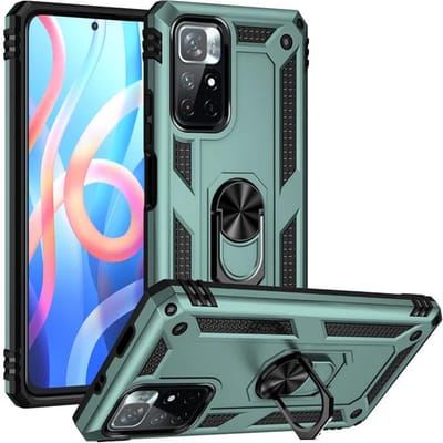 Schokbestendig Armor Bumper Case Voor Xiaomi Redmi Note 12 11 11S 10 9 Pro Max 11T 10T 11A 12C 10C 10S 5G A1 X4 X5 Metalen Ring Cover Redmi Note 9 gray