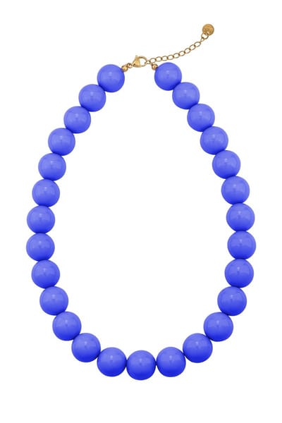 Big Beady Babe Ketting | Blauw | RVS & Resin | Grote Kralen Ketting | 15mm kralen
